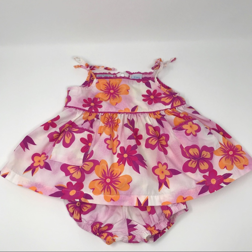 Mini Wear Pink And Orange Spring Floral Dress🌻